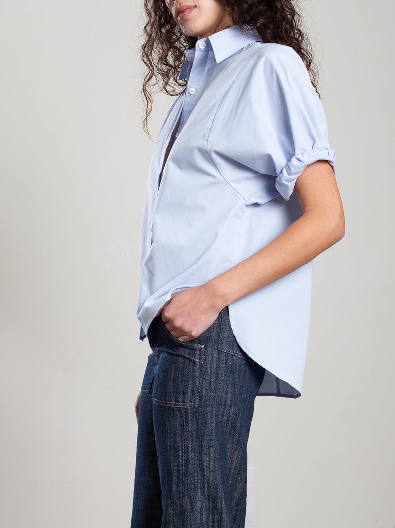 Claude Shirt in Marbella Poplin - Sky