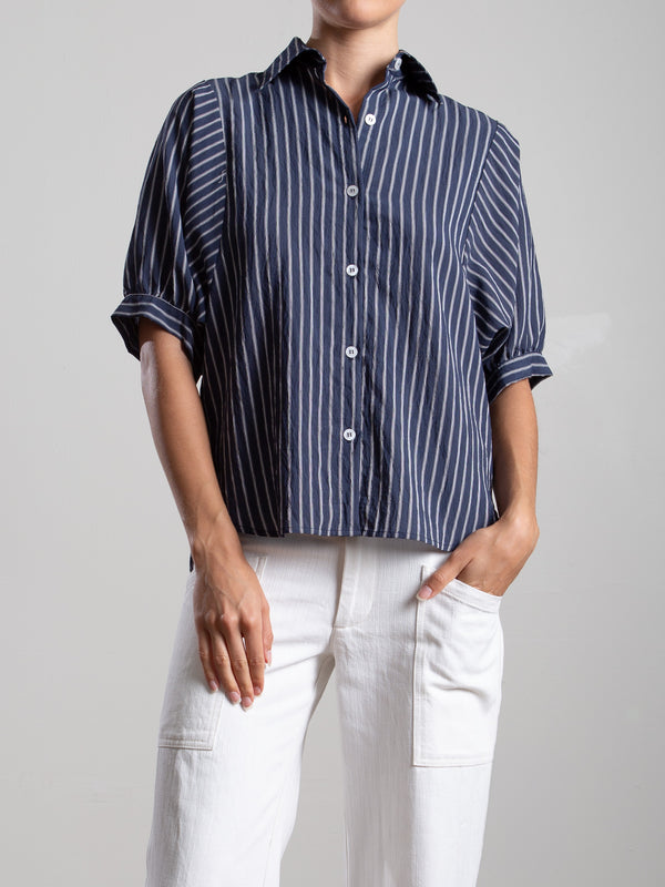 Claude Shirt in Marina Stripe - Ink