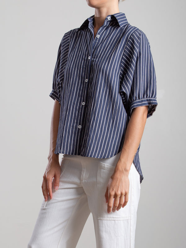 Claude Shirt in Marina Stripe - Ink