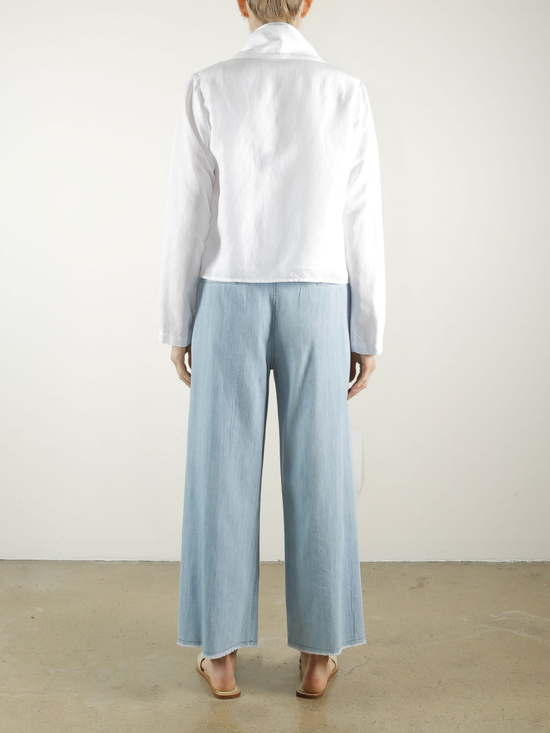 Simone Shirt Jacket in Linen - White