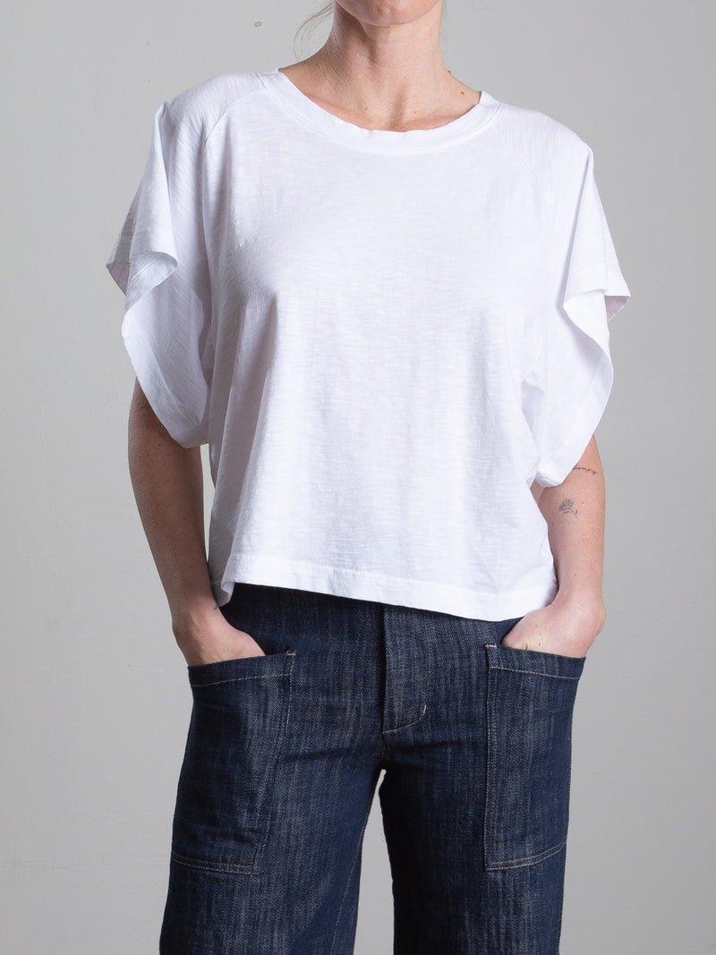 Kimono Tee in Supima Slub - White