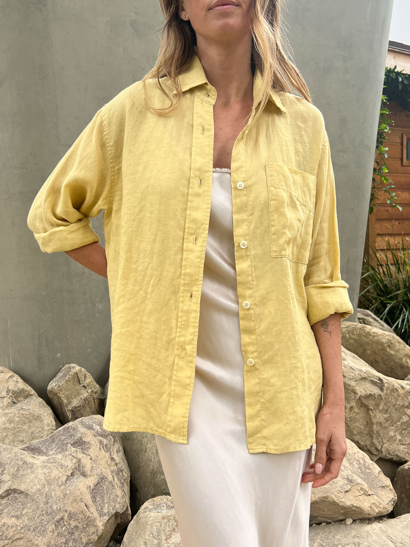 Jessie Shirt in French Linen - Butter