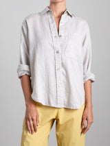 Jessie Shirt in French Linen - Cement