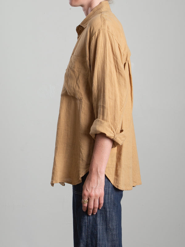 Jessie Shirt in French Linen - Wheat