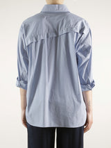 Jessie Shirt in Poplin Micro Stripe - Blue