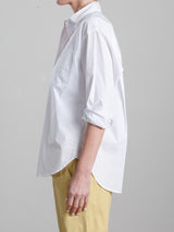 Jessie Shirt in Washed Italian Poplin - White