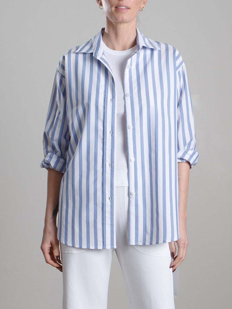 Jessie Shirt in Wide Stripe - Blue
