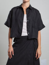Eddy Shirt in French Linen - Black