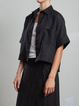 Eddy Shirt in French Linen - Black