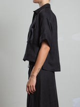 Eddy Shirt in French Linen - Black