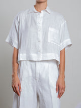 Eddy Shirt in French Linen - White