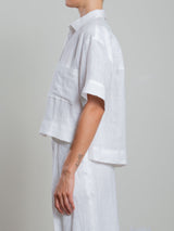 Eddy Shirt in French Linen - White