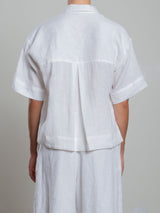 Eddy Shirt in French Linen - White