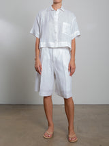 Eddy Shirt in French Linen - White