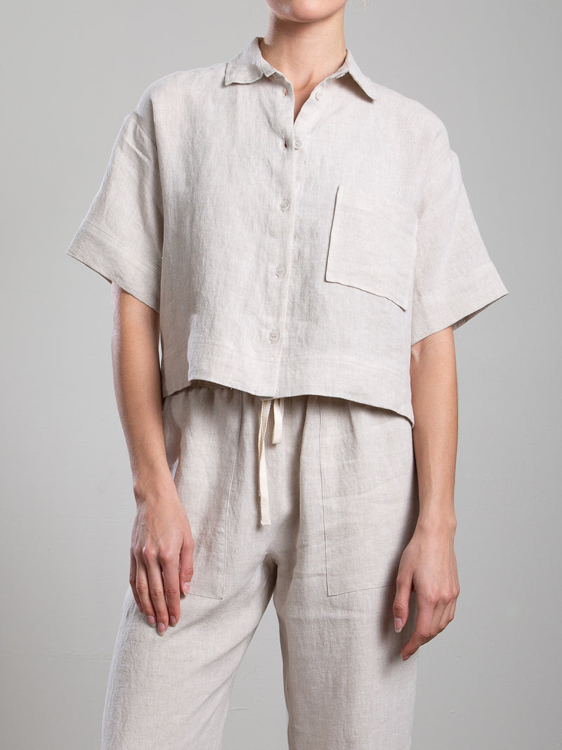 Eddy Shirt in Linen - Oat