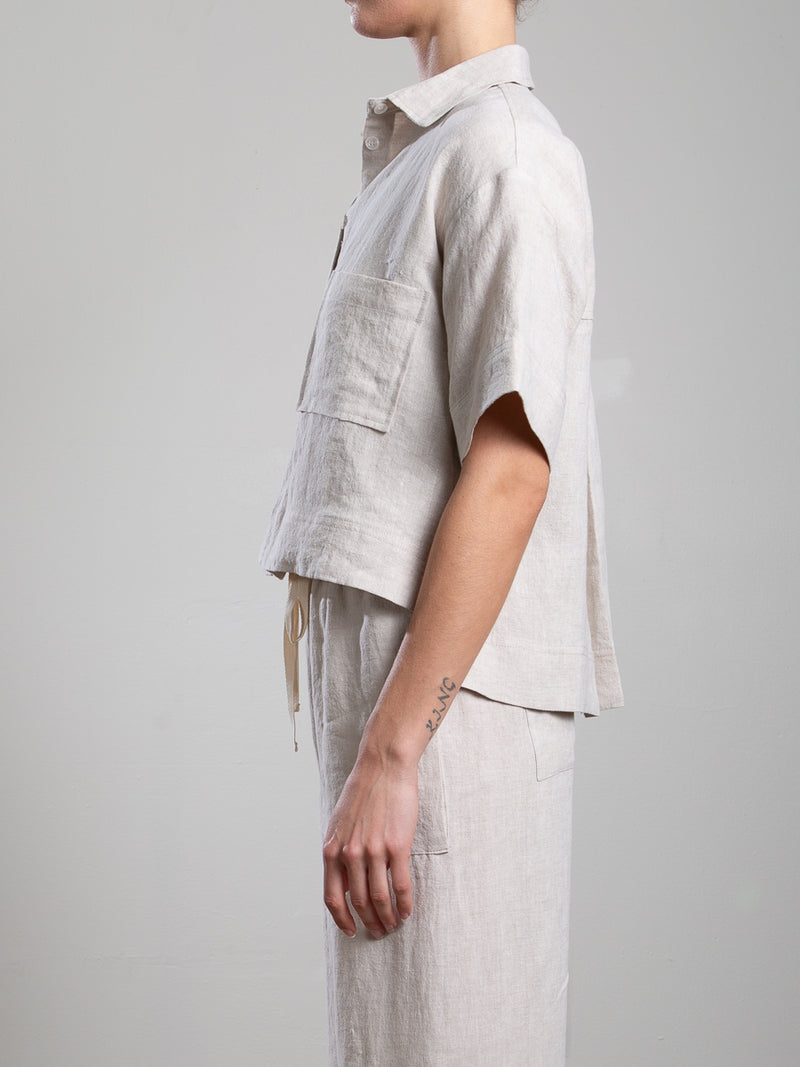 Eddy Shirt in Linen - Oat
