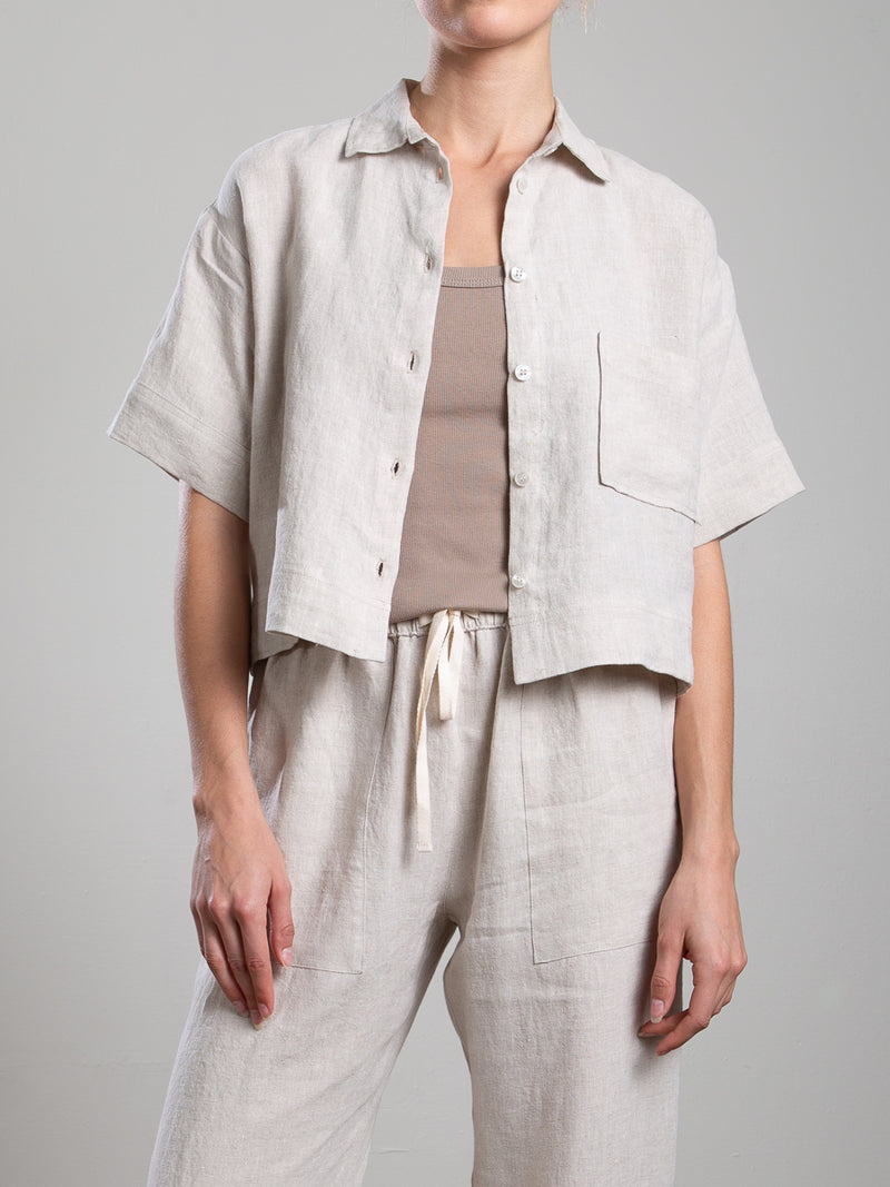 Eddy Shirt in Linen - Oat