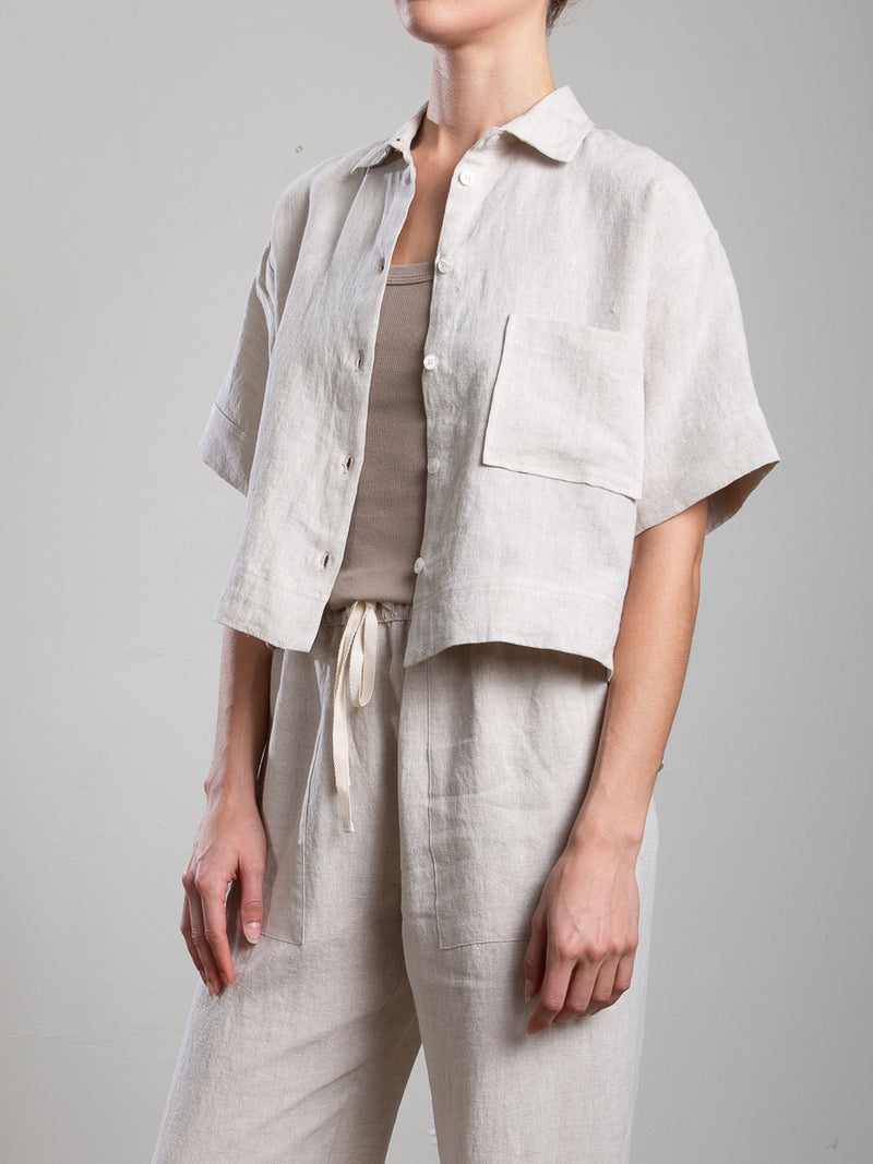 Eddy Shirt in Linen - Oat