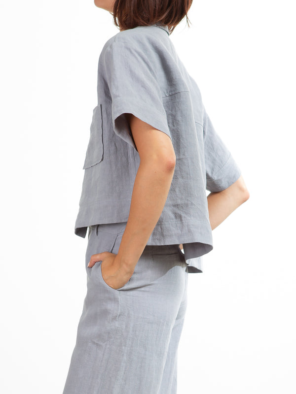 Eddy Shirt in Linen - Slate