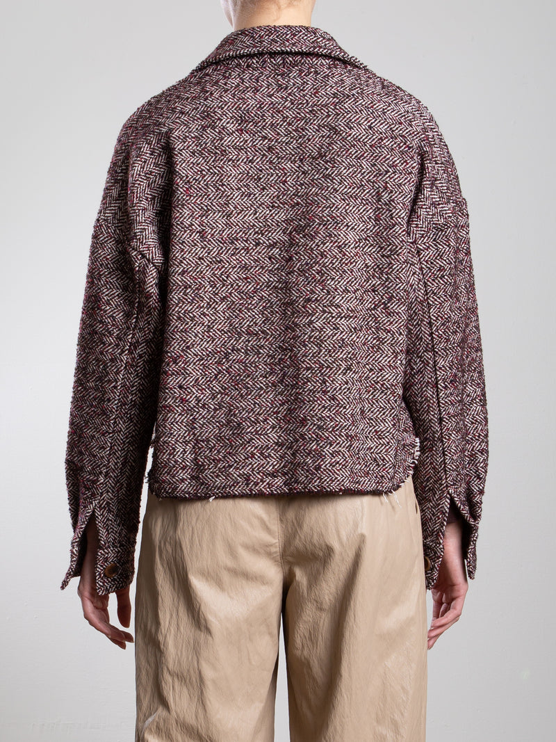 Esme Shirt in Herringbone - Burgundy