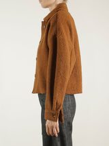 Esme Crop Shirt Jacket in Italian Wool - Chestnut