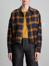 Esme Crop Shirt in Japanese Plaid - Eclipse