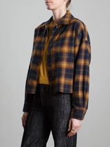 Esme Crop Shirt in Japanese Plaid - Eclipse