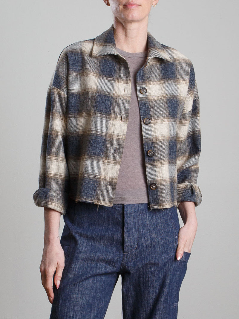 Esme Crop Shirt in Japanese Plaid - Yosemite