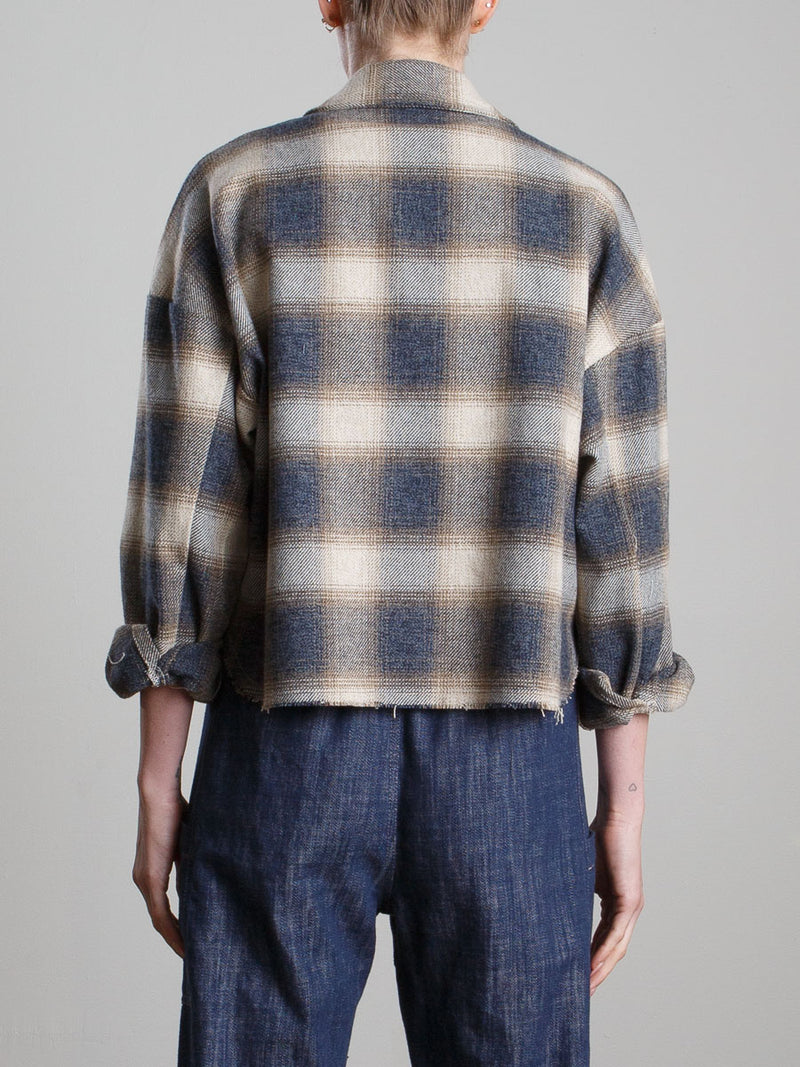 Esme Crop Shirt in Japanese Plaid - Yosemite