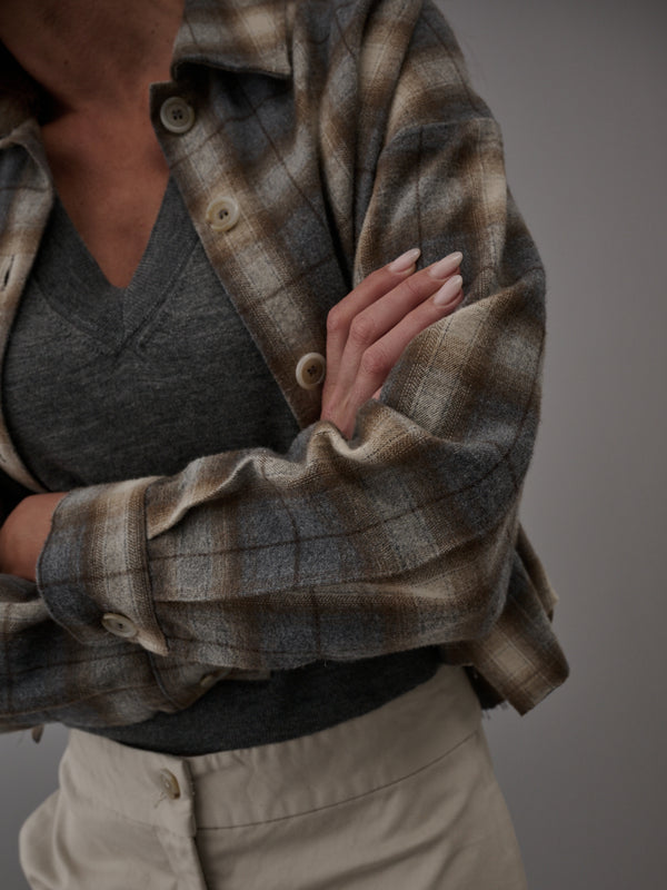 Esme Shirt in Japanese Plaid - Harbor