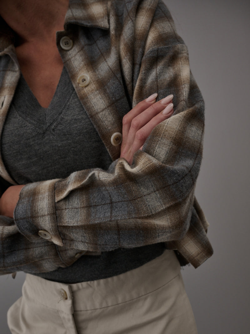 Esme Shirt in Japanese Plaid - Harbor