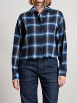 Esme Crop Shirt in Japanese Plaid - Lunar