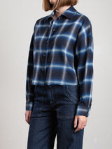 Esme Crop Shirt in Japanese Plaid - Lunar