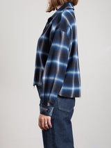 Esme Crop Shirt in Japanese Plaid - Lunar