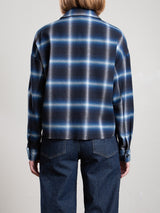Esme Crop Shirt in Japanese Plaid - Lunar