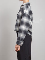 Esme Crop Shirt in Fletcher Plaid - Blue/Ivory