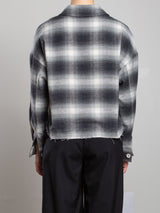 Esme Crop Shirt in Fletcher Plaid - Blue/Ivory