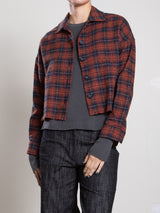 Esme Crop Shirt in Henderson Plaid - Red/Blue