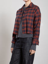 Esme Crop Shirt in Henderson Plaid - Red/Blue