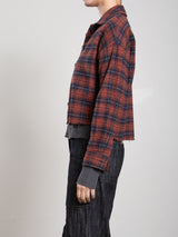 Esme Crop Shirt in Henderson Plaid - Red/Blue