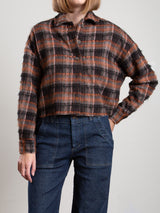 Esme Crop Shirt in Plaid - Coco/Sable