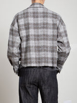 Esme Crop Shirt in Henderson Plaid - Grey/Ivory
