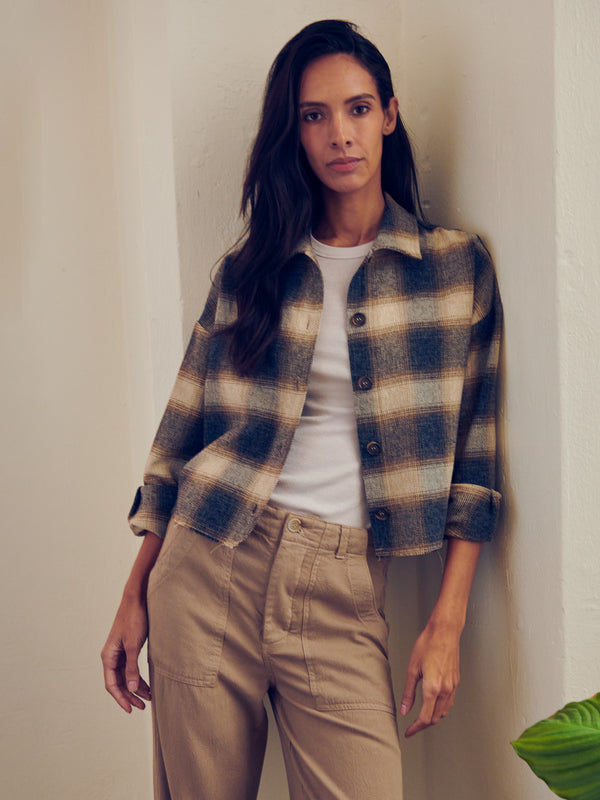 Esme Crop Shirt in Japanese Plaid - Yosemite