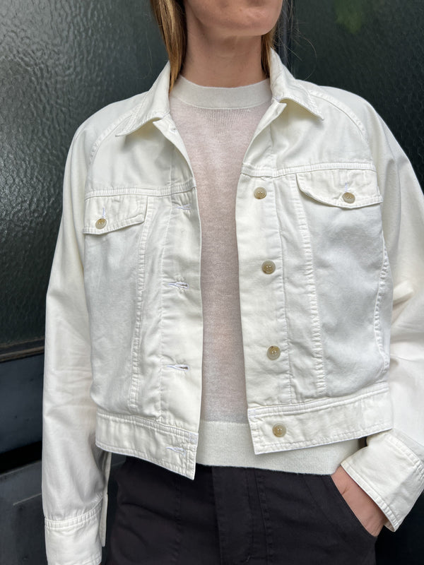 Bobbi Shirt Jacket in Washed Canvas - Bone