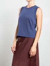 Liv Tank in Supima Slub - Blueberry