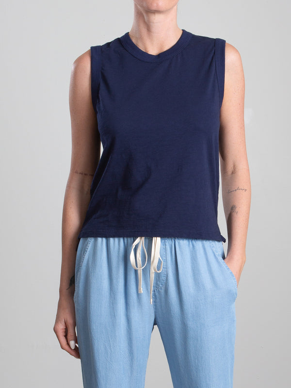 Liv Tank in Supima Slub - Midnight