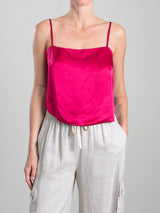 Georgia Top in Vintage Satin - Cerise