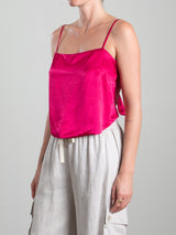 Georgia Top in Vintage Satin - Cerise