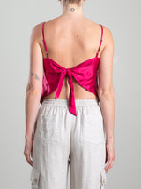 Georgia Top in Vintage Satin - Cerise