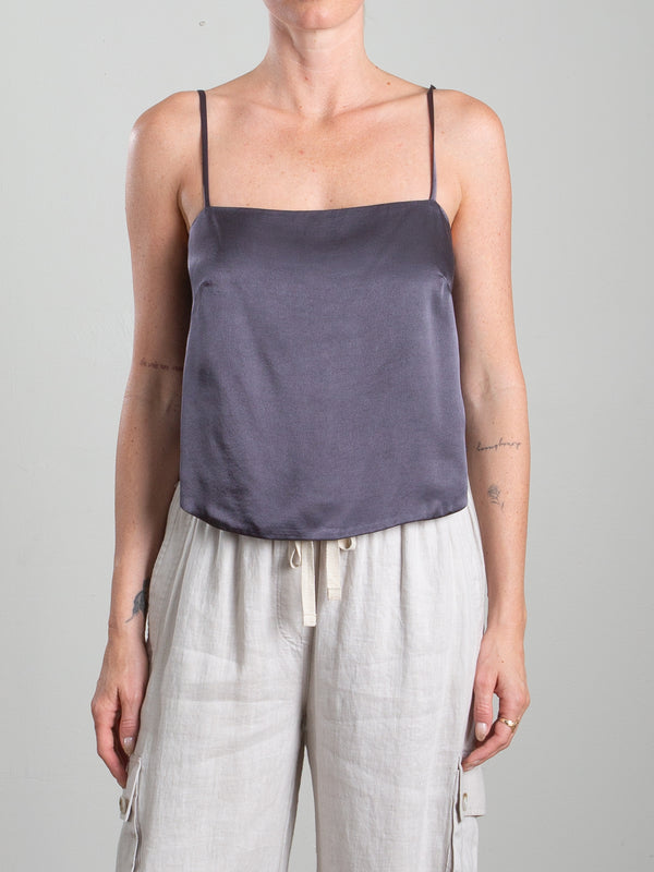 Georgia Top in Vintage Satin - Graphite